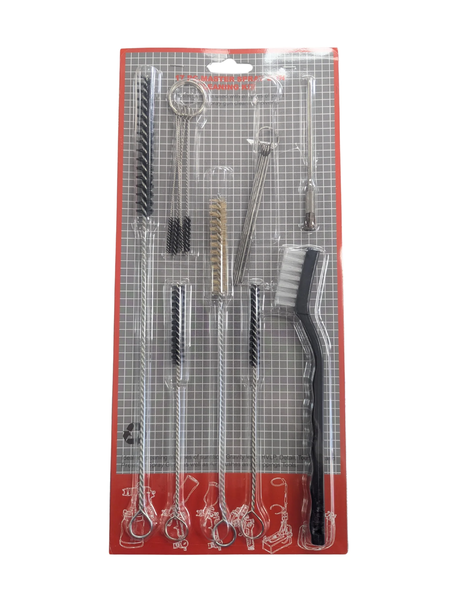 Spray Gun Cleaning Kit- 17 piece set