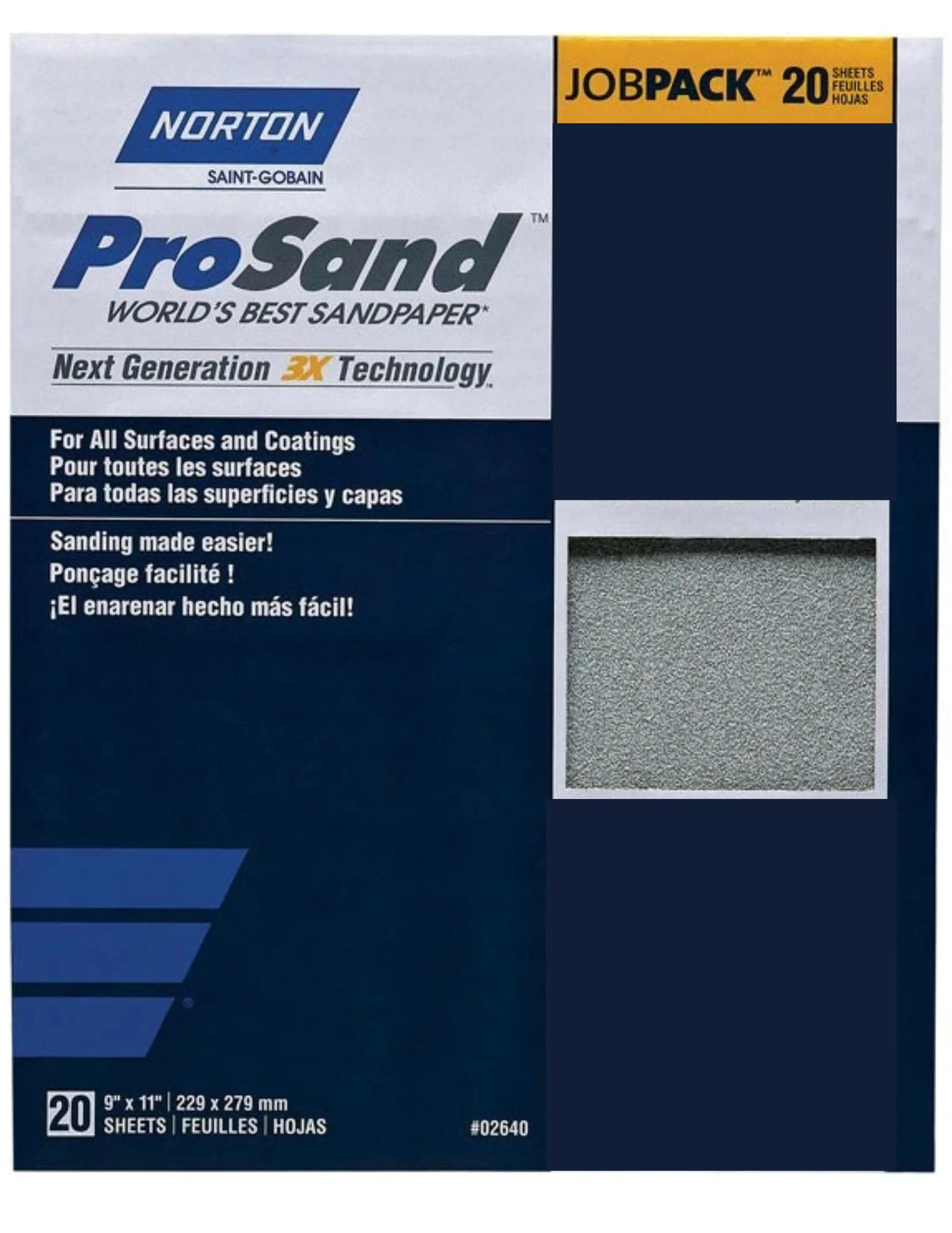 Norton ProSand Sheets- 9x11 Grit Aluminum Oxide- 20 Pk