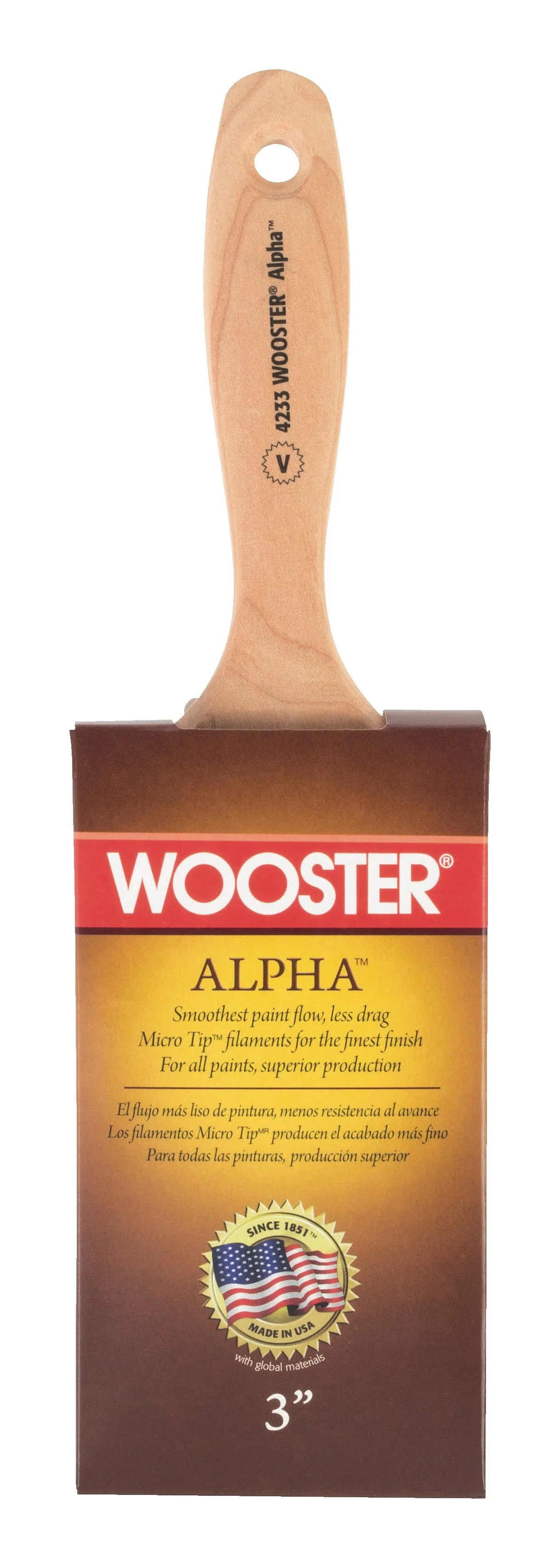 Alpha 4233- W Flat Varnish Brush 3" - Image 2