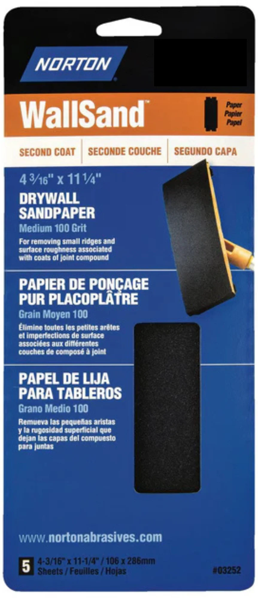 Norton Wallsand- Drywall Sandpaper- 5PK