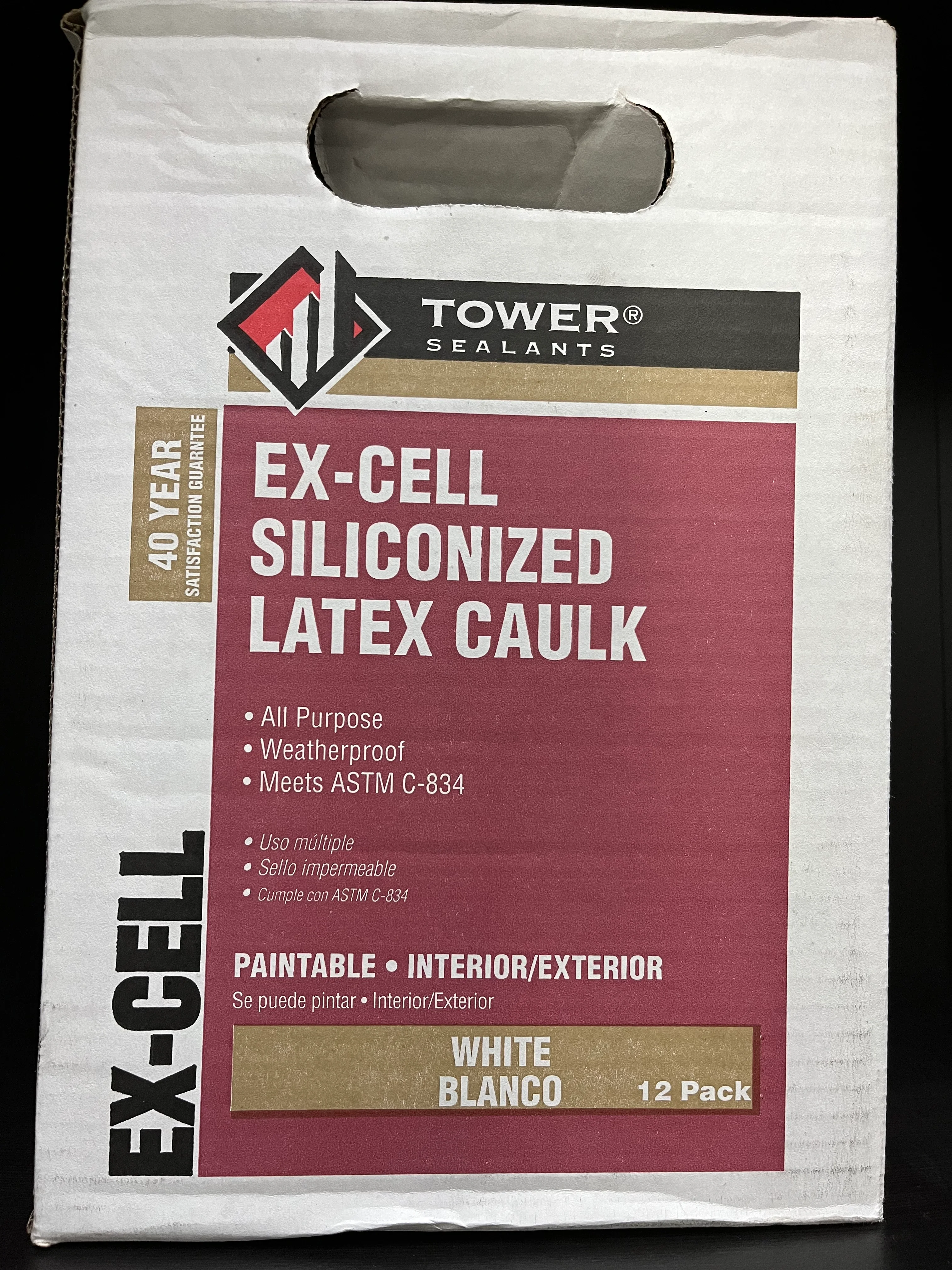 EX-CELL Siliconized Acrylic Latex Caulk - 10.1 OZ - Image 3