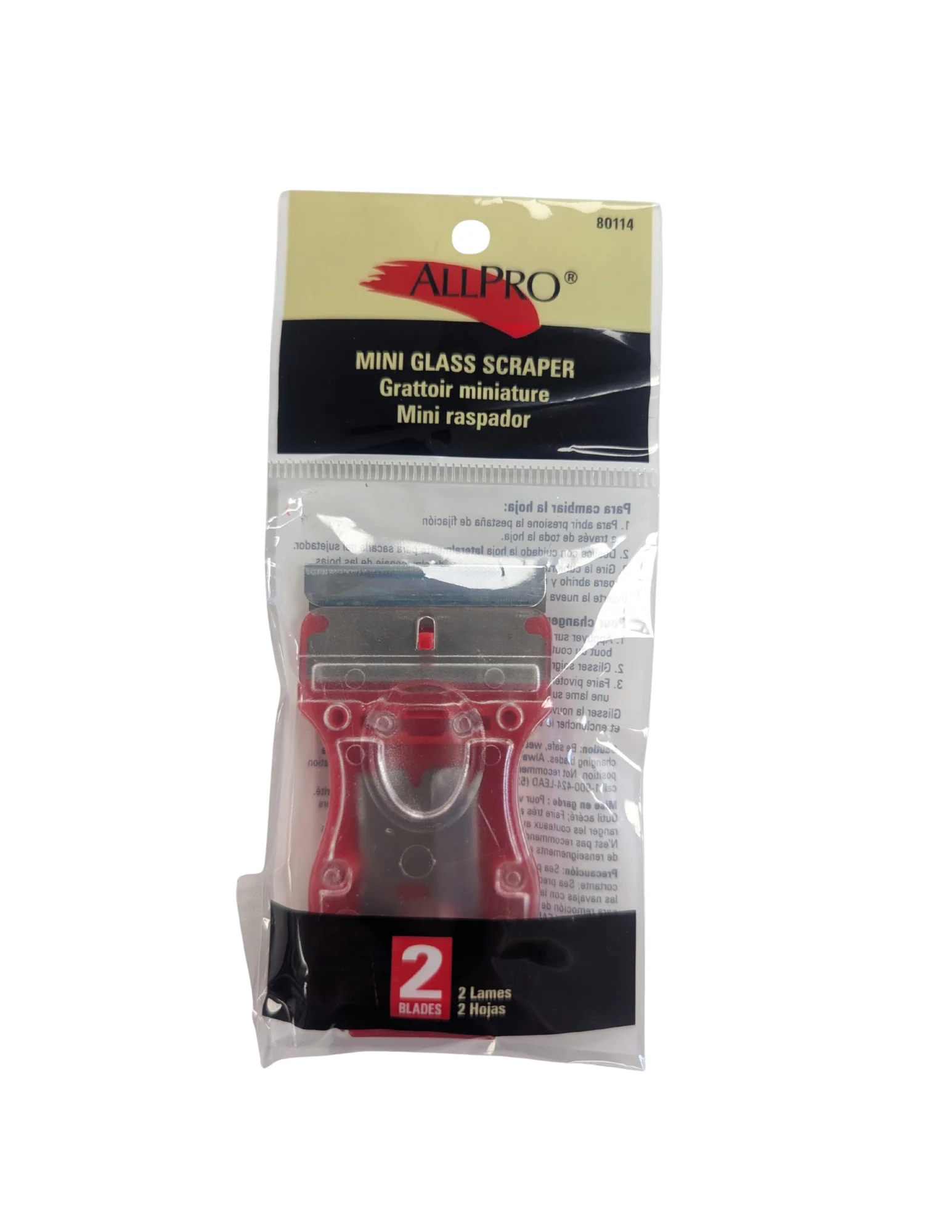 Mini Glass Scraper- w/2 blades