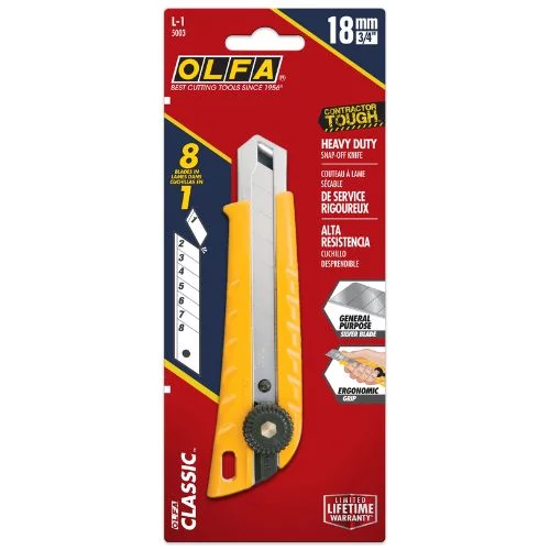OLFA L-1 KNIFE- 18mm 8Pt Classic ergonomic grip