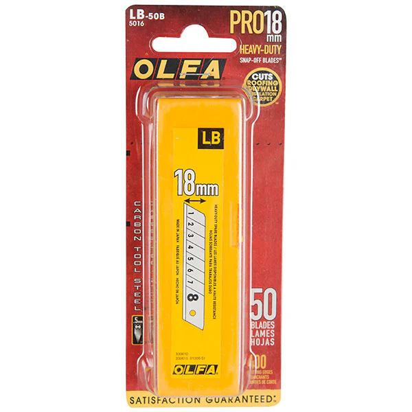 OLFA LB-50B 18mm 8Pt- Snap Off Blade 50Pk