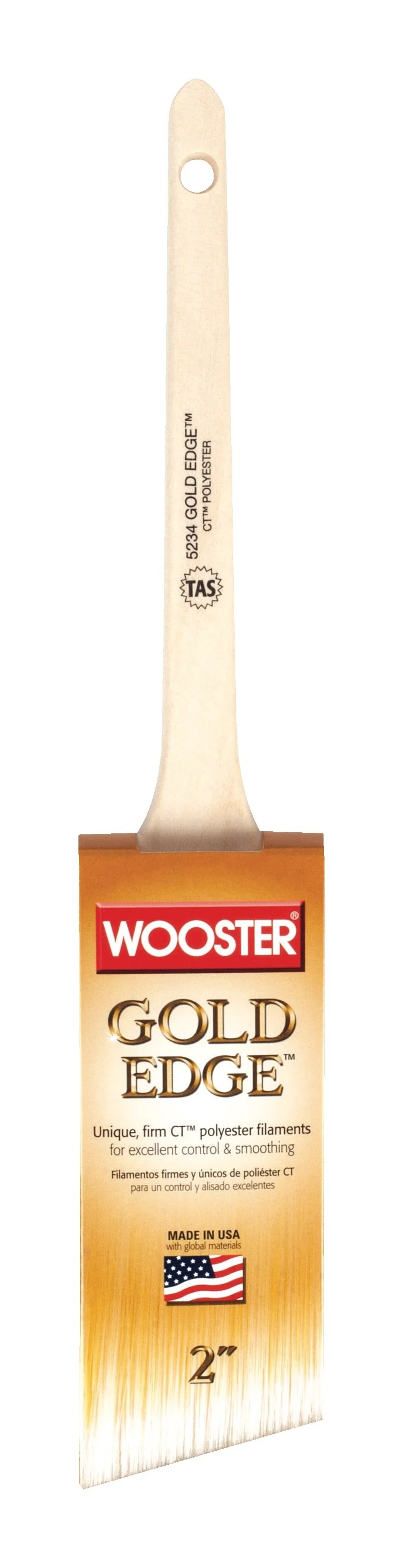 Wooster Gold Edge 2"- W Thin Angle Paint Brush 5234-2 - Image 3