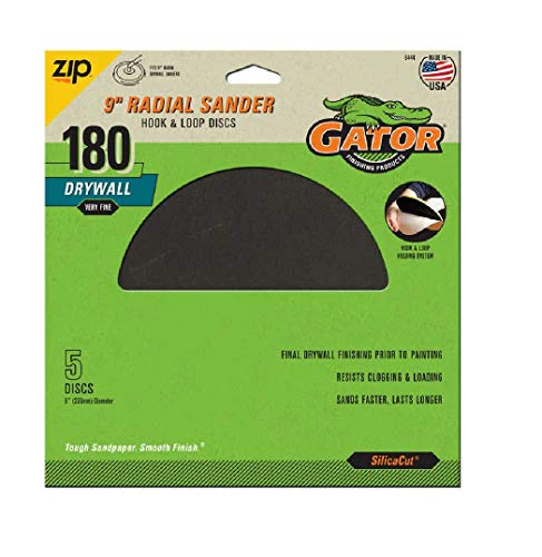 Radial Sander- Hook & Loop Discs- 180grit Very Fine- 5pk