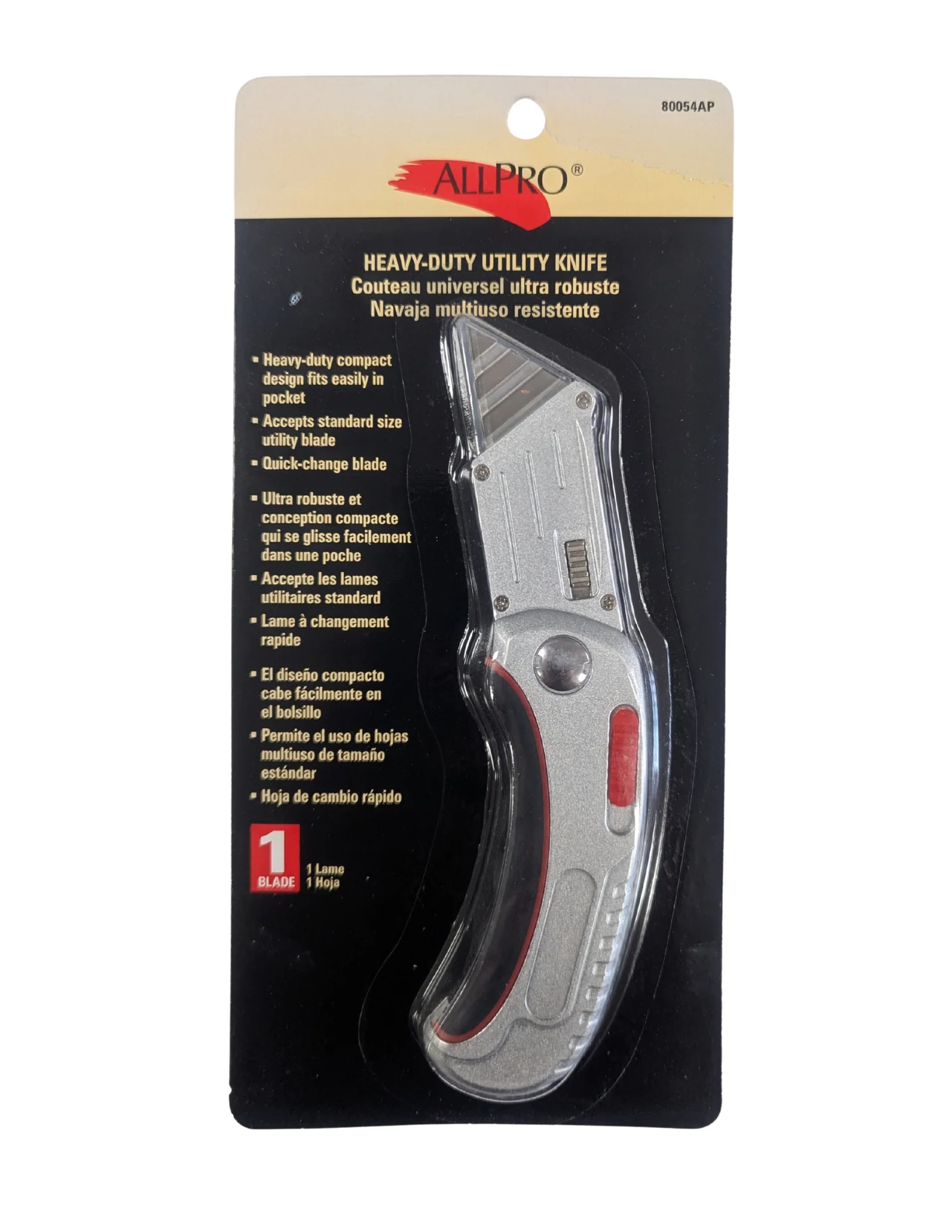 Utility Knife- Heavy Duty- w/1blade