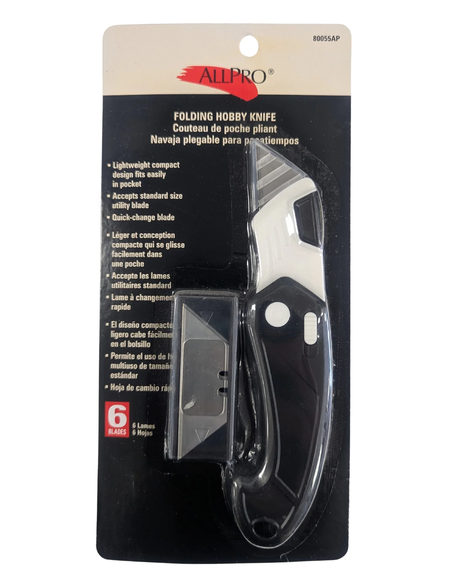 Utility Knife- Light Weight Hobby Knife- w/6 blades