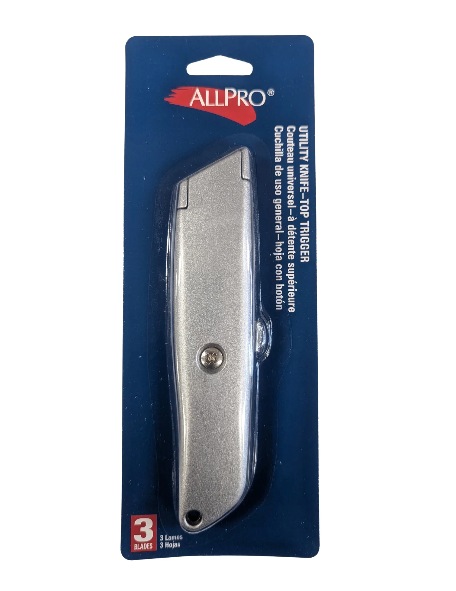 Utility Knife- Top Trigger- w/3 blades