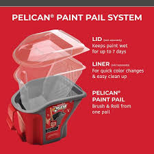 PELICAN® Hand-Held Paint Bucket with Brush Magnet- 1qt - Image 2