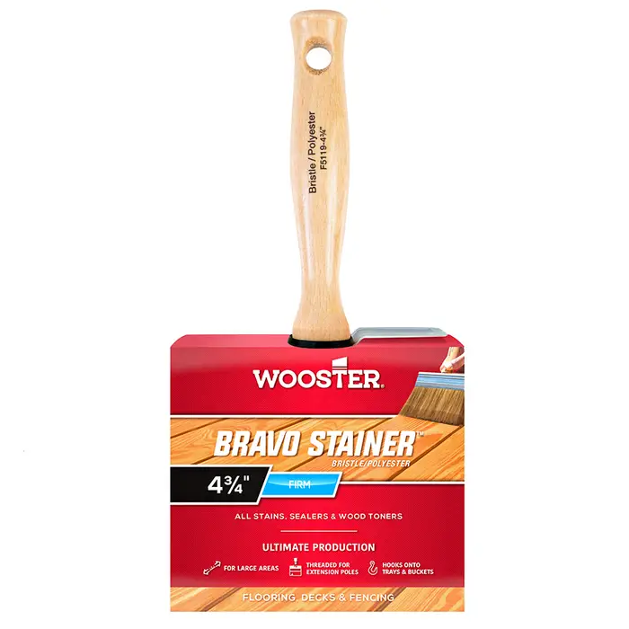 Bravo H2O Stainer 4-3/4 in. Firm Flat Paint Brush F5116- water based products